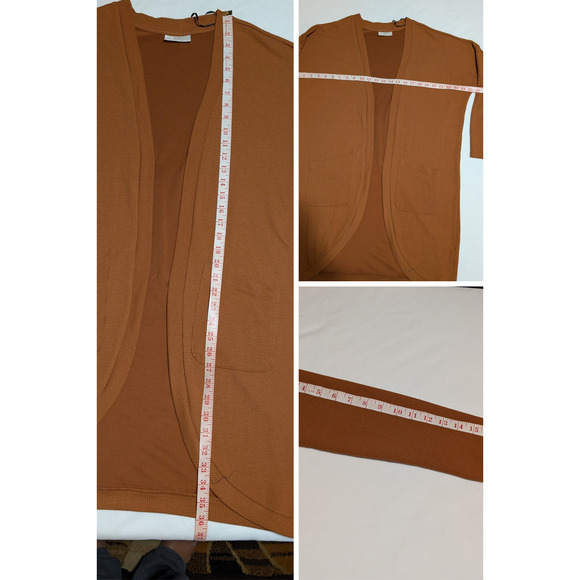 Ivoire Open Front Cardigan Sweater Tumeric Brown Women’s Size Small S - Picture 7 of 8